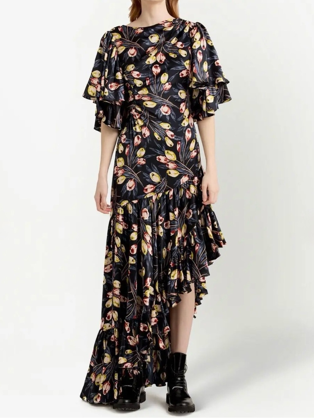 Cinq a Sept Kossa Silk Asymmetric Maxi Dress 2 - Picture 5 of 14
